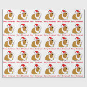 Meerschweinchen in der Weihnachtsmannmütze Geschenkpapier (Flach)