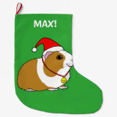 Meerschweinchen in einer Weihnachtsmannmütze und Großer Weihnachtsstrumpf (Vorderseite)