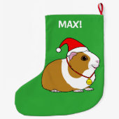 Meerschweinchen in einer Weihnachtsmannmütze und Großer Weihnachtsstrumpf (Rückseite)