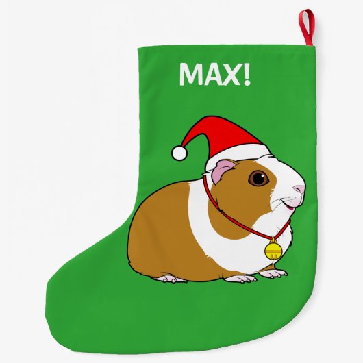 Meerschweinchen in einer Weihnachtsmannmütze und Großer Weihnachtsstrumpf (Rückseite)