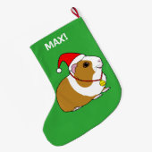 Meerschweinchen in einer Weihnachtsmannmütze und Großer Weihnachtsstrumpf (Rückseite (Hängend))