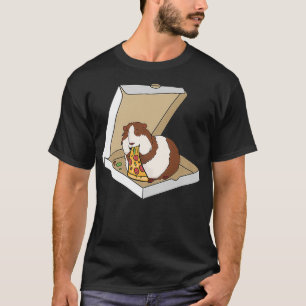 Meerschweinchen isst Pizza Lustiges Haustierbesitz T-Shirt