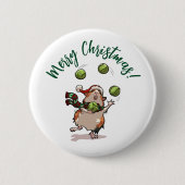 Meerschweinchen jongliert mit individuellem Text F Button (Vorderseite)