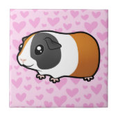 Meerschweinchen-Liebe (glattes Haar) Fliese (Vorderseite)