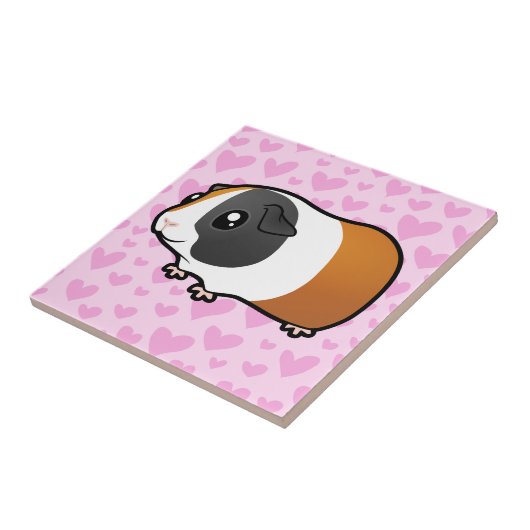 Meerschweinchen-Liebe (glattes Haar) Fliese (Seite)