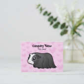 Meerschweinchen-Liebe (langes Haar) Visitenkarte (Stehend Vorderseite)