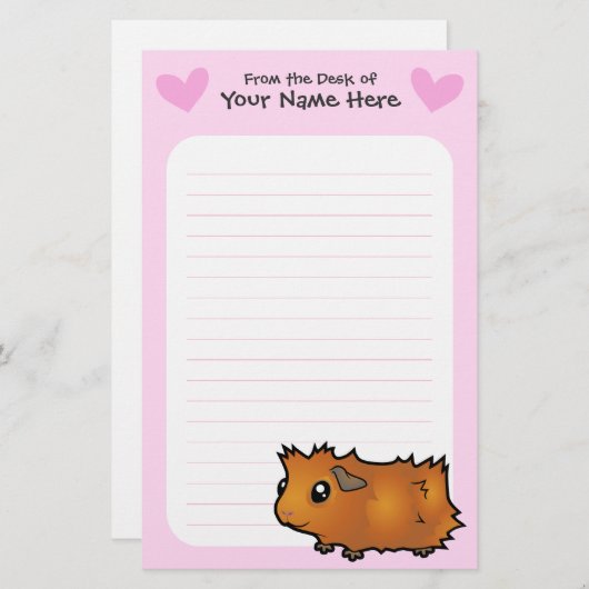 Meerschweinchen-Liebe (schäbig) Briefpapier (Vorne/Hinten)