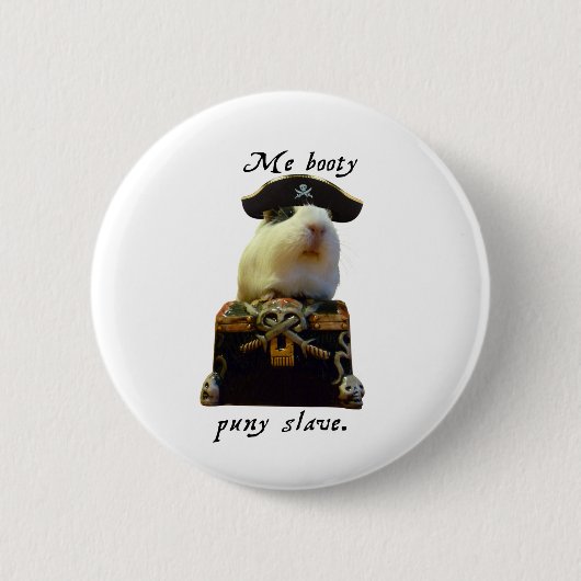 Meerschweinchen-lustiger Pirat Button (Vorderseite)