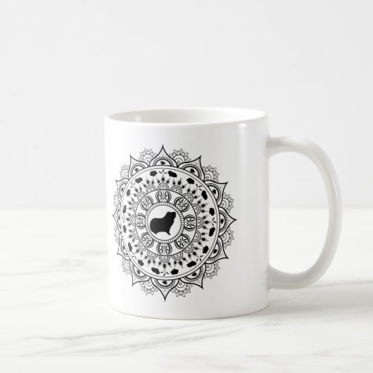 Meerschweinchen-Mandala-Kunst Kaffeetasse (Rechts)