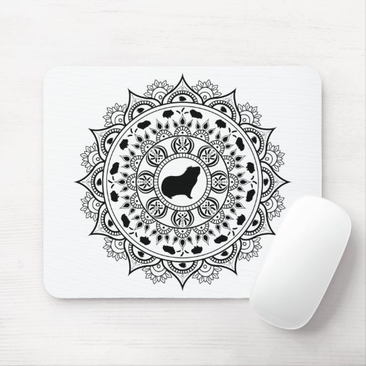 Meerschweinchen-Mandala-Kunst Mousepad (Mit Mouse)