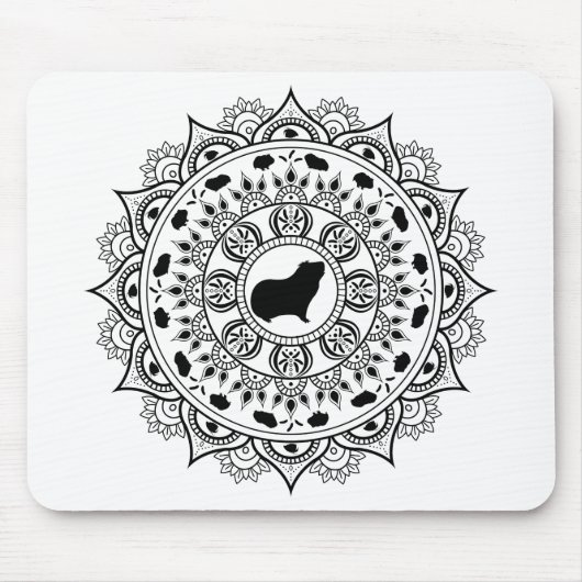 Meerschweinchen-Mandala-Kunst Mousepad (Vorne)