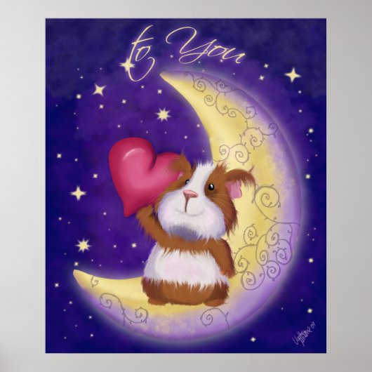 Meerschweinchen mit Herz Poster (Vorne)