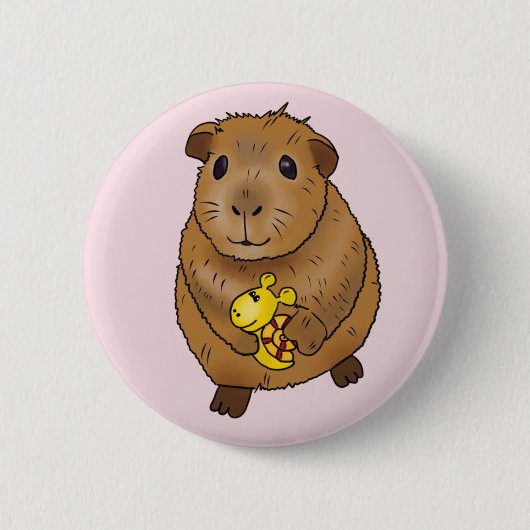 Meerschweinchen mit Schnecke Button (Vorderseite)