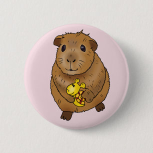 Meerschweinchen mit Schnecke Button