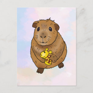 Meerschweinchen mit Schnecke  Postkarte