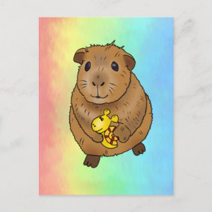Meerschweinchen mit Schnecke  Postkarte