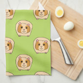 Meerschweinchen-Muster, auf Grün Handtuch (Viertel Falte)