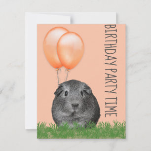 Meerschweinchen Orange Ballons Benutzerdefinierter Einladung