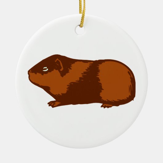 MEERSCHWEINCHEN-RUNDE VERZIERUNG KERAMIK ORNAMENT (Vorne)