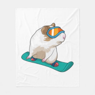 Meerschweinchen Snowboarder Snowboard Fleecedecke