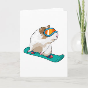 Meerschweinchen Snowboarder Snowboard Karte