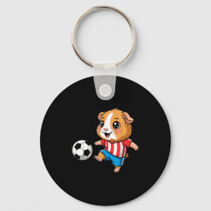 Meerschweinchen spielt Fußball-Shirt süßes Meersch Schlüsselanhänger