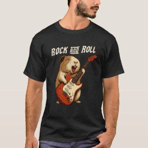 Meerschweinchen spielt Gitarre Rock and Roll Haust T-Shirt