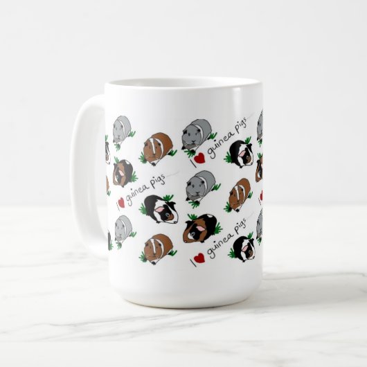 Meerschweinchen-Tasse der Liebe I Kaffeetasse (Vorderseite Links)