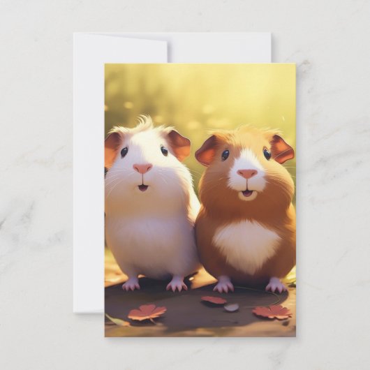 Meerschweinchen-Themendesign, süß . Dankeskarte (Vorderseite)