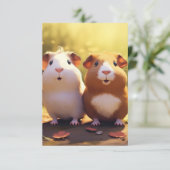 Meerschweinchen-Themendesign, süß . Dankeskarte (Stehend Vorderseite)