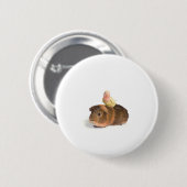 Meerschweinchen und gelber Vogel Button (Vorne & Hinten)