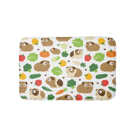 Meerschweinchen und ihre Leckereien Badematte (Vorderseite)