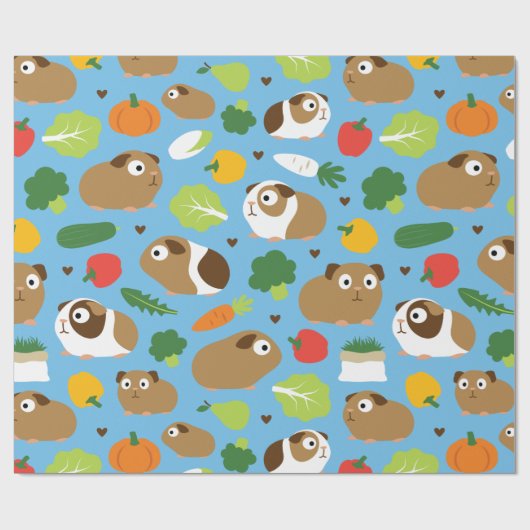 Meerschweinchen und ihre Leckereien Geschenkpapier (Flach)
