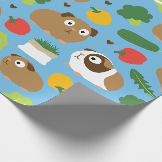 Meerschweinchen und ihre Leckereien Geschenkpapier (Ecke)