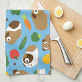 Meerschweinchen und ihre Leckereien Geschirrtuch (Viertel Falte)