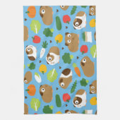 Meerschweinchen und ihre Leckereien Geschirrtuch (Vertikal)