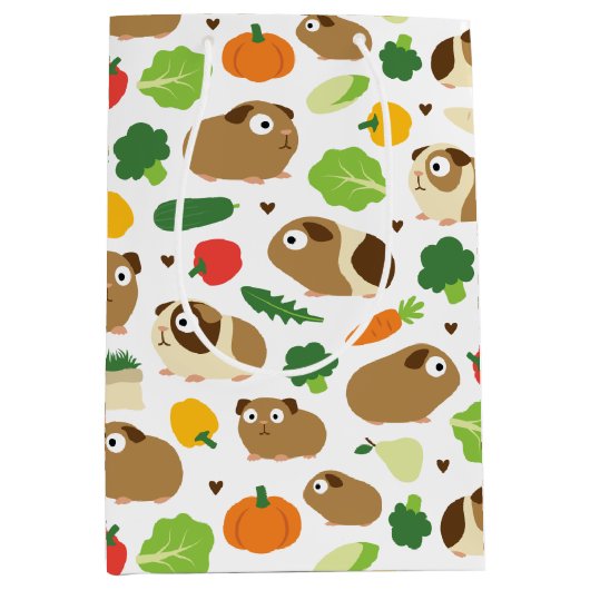 Meerschweinchen und ihre Leckereien Mittlere Geschenktüte (Vorderseite)