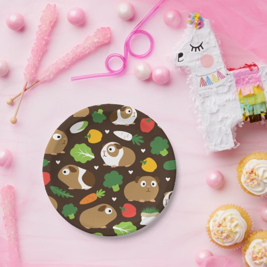 Meerschweinchen und ihre Leckereien Pappteller (Party)