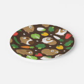 Meerschweinchen und ihre Leckereien Pappteller (Schrägansicht)