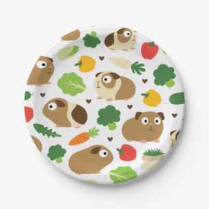 Meerschweinchen und ihre Leckereien Pappteller
