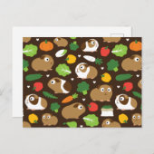 Meerschweinchen und ihre Leckereien Postkarte (Vorne/Hinten)