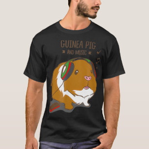 Meerschweinchen und Musik Lustiges Nagetier T-Shirt
