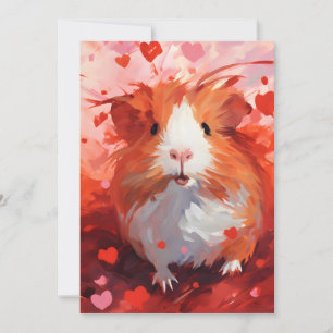 Meerschweinchen Valentinstag  Feiertagskarte