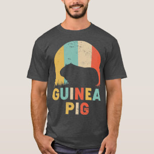 Meerschweinchen Vintage-Sonnenuntergang Retro-Stil T-Shirt