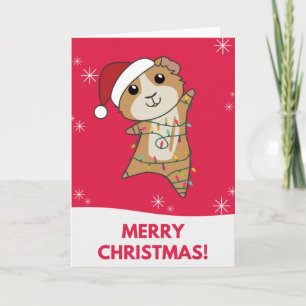 Meerschweinchen Weihnachten Wintertiere Karte