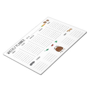 Meerschweinchen Wheekly (wöchentlicher) Planer, Notizblock