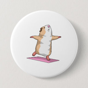 Meerschweinchen Yoga Meditation Fitness Button