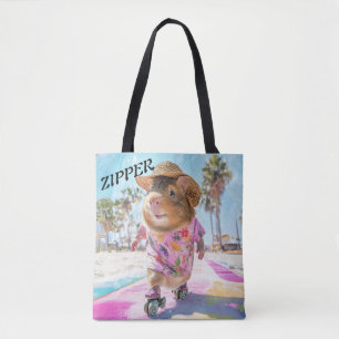 Meerschweinchen Zipper in Rosa mit Stil und Sass Tasche