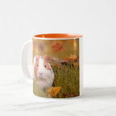Meerschweinchen-Zitat u. Foto Zweifarbige Tasse (Vorderseite Links)