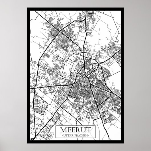 Meerut Uttar Pradesh City Map Poster (Vorne)